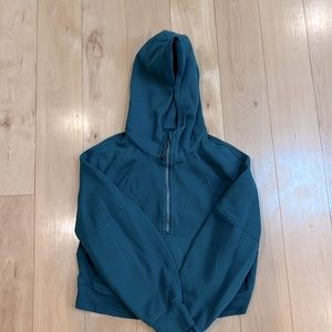 Jasper Green Lululemon scuba oversized half zip, xs/s